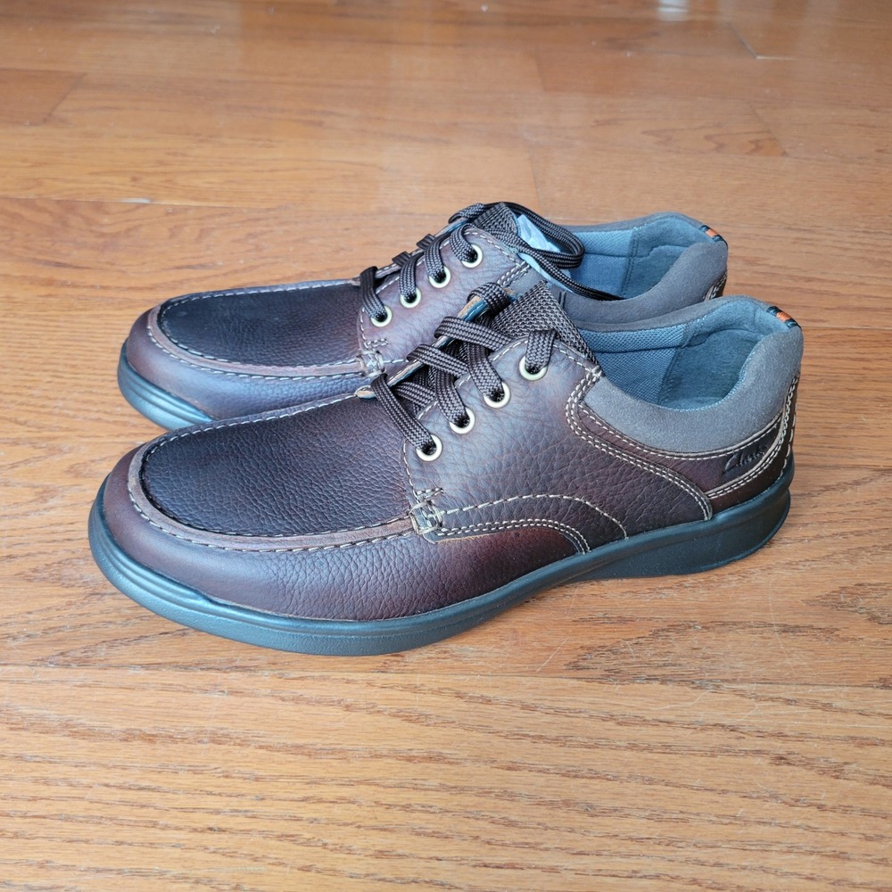 Clarks Cotrell Edge Mens Brown Oily Leather Lace Up Shoes Size 9 M 26119803